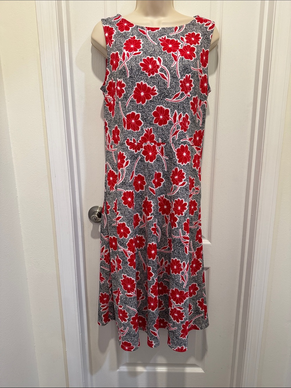 Talbots Red Floral Maxi Dress
